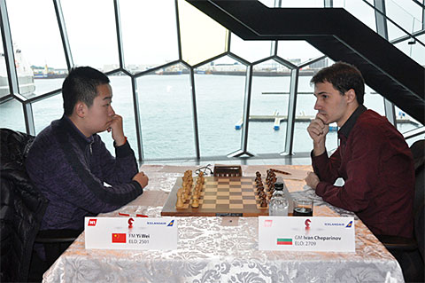 Wei Yi y Cheparinov antes de la partida